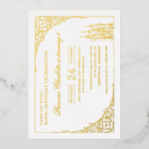 Invitation En Aluminium Château Disney Princess   Fairy Tale Anniversaire