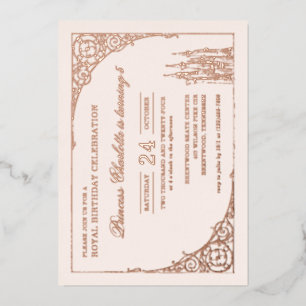 Invitation En Aluminium Château Disney Princess   Fairy Tale Anniversaire