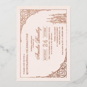 Invitation En Aluminium Château Princess   Fairy Tale Quinceañera