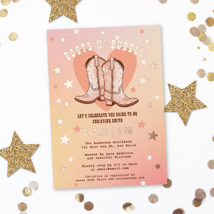 Invitation En Aluminium Chaussures et fête amusante Mariage western à bull