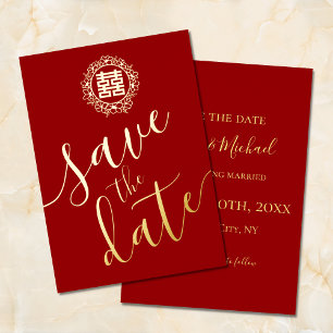 Invitation En Aluminium Chemise rouge Floral mariage chinois enregistrer l