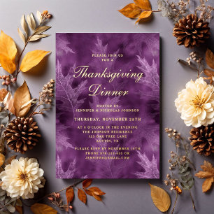 Invitation En Aluminium Chic Fall quitte Thanksgiving Dinner Party Gold