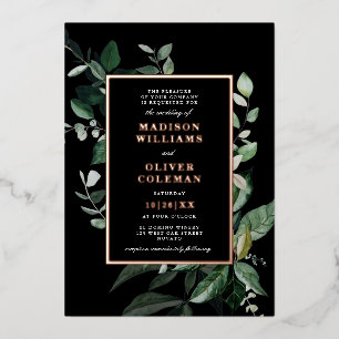 Invitation En Aluminium Chic Moody Botanical Frame Mariage REAL