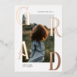 Invitation En Aluminium Chic Photo Graduation Party