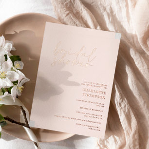 Invitation En Aluminium Chic rose or blush décontracté script nuptiale dou