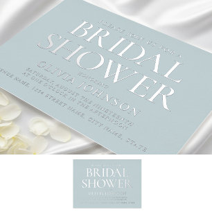 Invitation En Aluminium Chic Typographie de Photo de Baby Shower Gris Arge