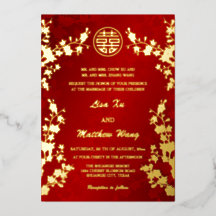 Chinois bilingue | Mariage rouge cerisier