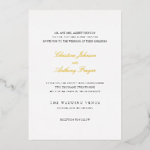 Invitation En Aluminium Christine Mariage traditionnel élégant