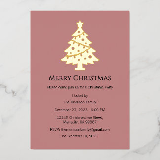 Invitation En Aluminium Christmas Holiday Foil Postcard, Christmas Invite