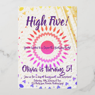 Invitation En Aluminium Cinq ! Anniversaire 5 ans