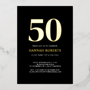 Invitation En Aluminium Cinquante ans et Fantastique Fête d'anniversaire d