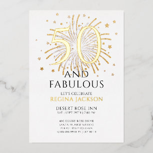 Invitation En Aluminium Cinquante ans et Fantastique Fête d'anniversaire n