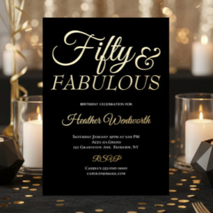 Invitation En Aluminium Cinquante et Fantastique Script de feuille d'alumi