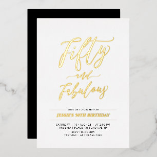 Invitation En Aluminium Cinquante & Fabuleux Moderne Fête d'anniversaire