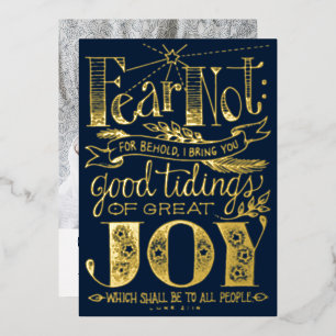 Invitation En Aluminium Citation de la Bible de Noël   Photo Foil