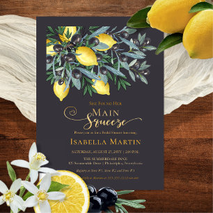Invitation En Aluminium Citrons Main Squeeze Olives noires Réception de