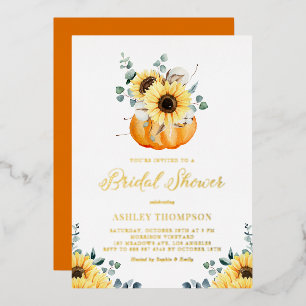 Invitation En Aluminium Citrouille avec tournesols Fête des mariées d'auto