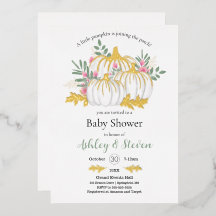 Citrouille rose blanc Baby shower or