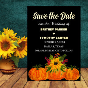 Invitation En Aluminium Citrouille Sunflower Rustique Photo QR Code Mariag