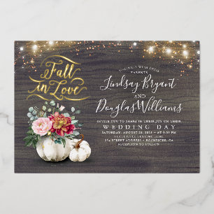 Invitation En Aluminium Citrouilles Florales Rouge Bourgogne et Rose Maria
