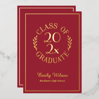 Invitation En Aluminium Classe De 2025 Graduation Party Maroon and Gold