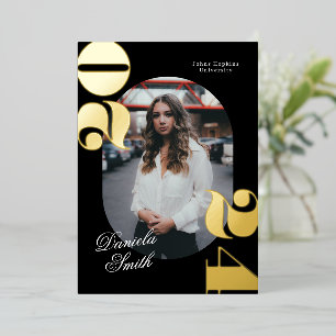 Invitation En Aluminium Classe de typographie moderne Bold de 2024 Graduat