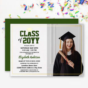Invitation En Aluminium Classe élégante de 2024 Graduate Photo Graduation