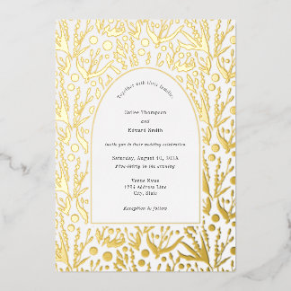 Invitation En Aluminium Classic Elegant Botanical Mariage