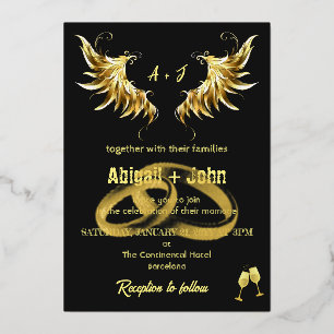 Invitation En Aluminium Classic Gold Wing mariage minimaliste