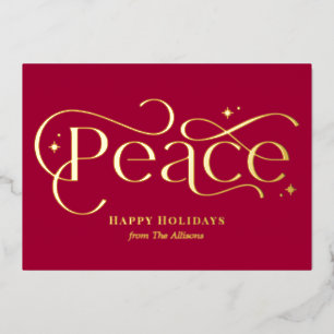 Invitation En Aluminium Classic Peace Foil Business Holiday Card