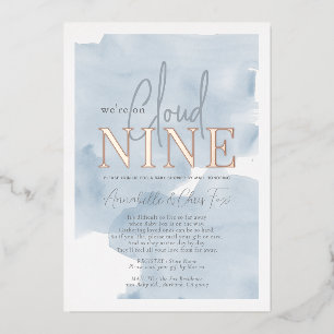 Invitation En Aluminium Cloud 9 Blue Sky Boy Baby shower par courrier