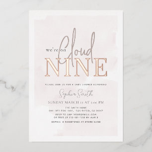 Invitation En Aluminium Cloud 9 Ciel clair Aquarelle Ciel Baby shower fill