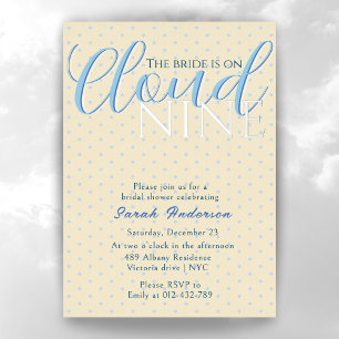 Invitation En Aluminium Cloud moderne 9 Fête des mariées Motif bleu