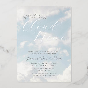 Invitation En Aluminium Cloud Neuf Blue Ciel nuageux Fête des mariées mode