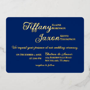 Invitation En Aluminium Co-Starring Royal Blue Mariage Real