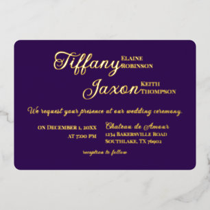 Invitation En Aluminium Co-Starring Royal Purple Mariage Real