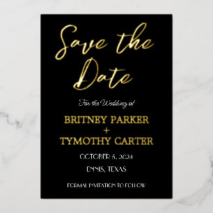 Invitation En Aluminium Code QR moderne Calligraphie photo Mariage noir
