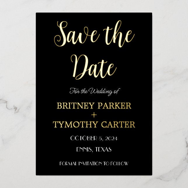 Invitation En Aluminium Code QR moderne Calligraphie photo Mariage noir Fo (Recto)