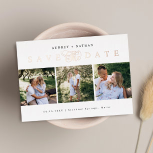 Invitation En Aluminium Collage de photos pour annoncer la date de mariage