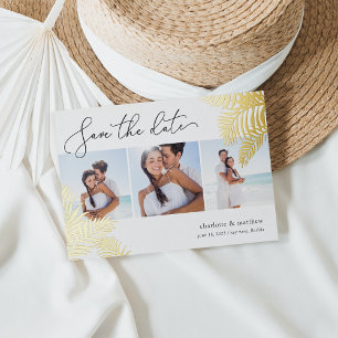 Invitation En Aluminium Collage photo de feuillage tropical Enregistrer la