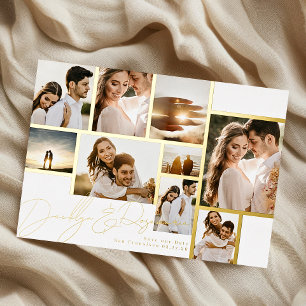 Invitation En Aluminium Collier Blanc Multiphoto Cadre Enregistrer La Date