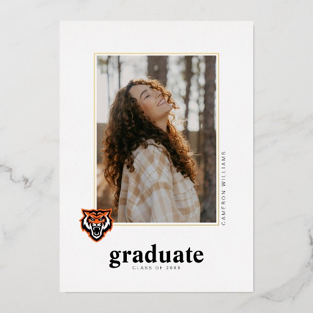 Invitation En Aluminium Conception de l'esprit des Bengals de l'Université (Recto)