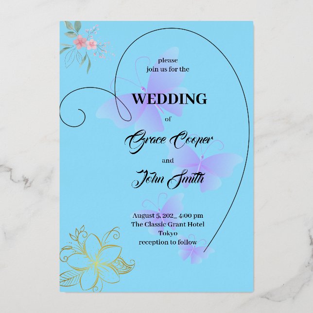 INVITATION EN ALUMINIUM CONCEPTION DOUCE AVEC BORDURE CARDIAQUE (Recto)