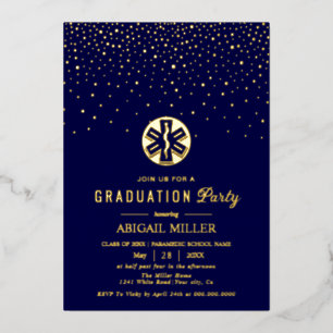 Invitation En Aluminium Confettis dorés ambulancier Promotion 2026 remise