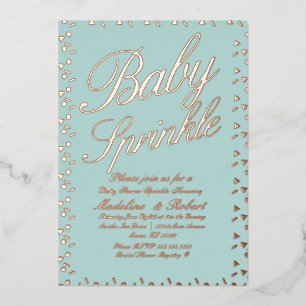 Invitation En Aluminium Confettis doux pour Baby Shower Paillettes Pressée