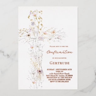 Invitation En Aluminium Confirmation de fleurs sauvages aquarelle