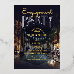 Invitation En Aluminium Cookage de la partie d'engagement