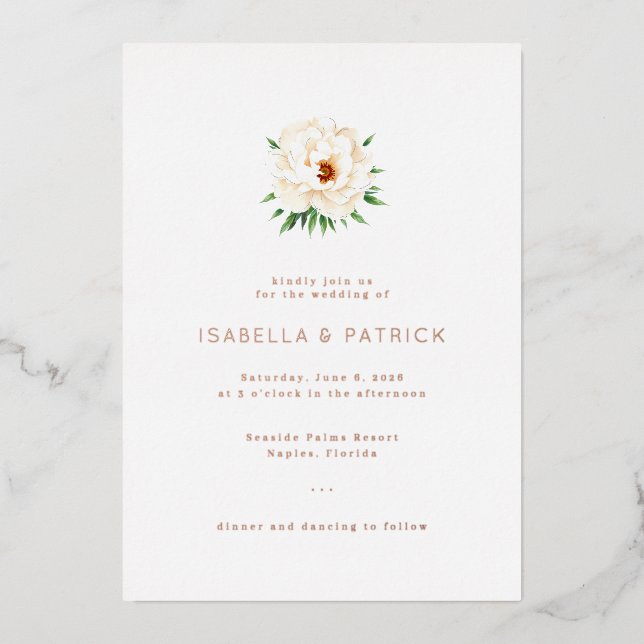 Invitation En Aluminium Coral Moderne Wedding (Recto)