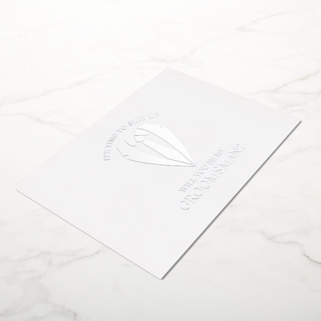 Invitation En Aluminium Costume d'Argent Personnalisé Groomsman Propositio (Rotation)