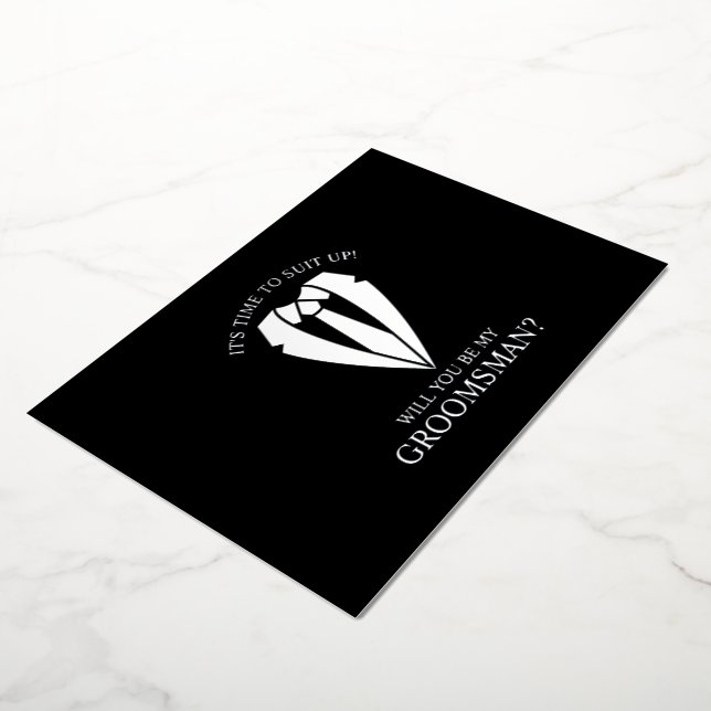 Invitation En Aluminium Costume Mariage en argent et Cravate Groomsman Pro (Rotation)